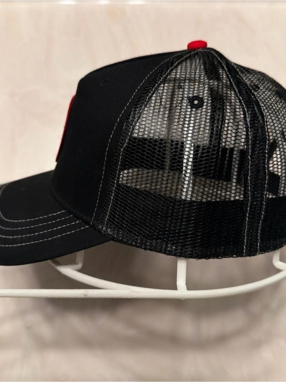True Religion Black Hat with Red Trim
